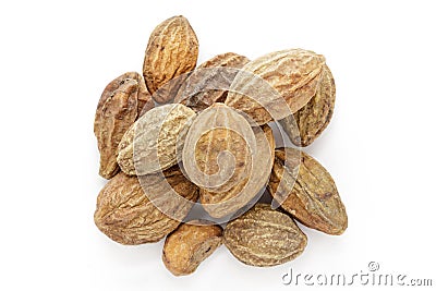 Organic dry Harad (Terminalia chebula). Stock Photo