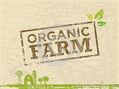 Organic Farm Fresh Healthy Food Eco Green Vector Concept on Paper Background. Vector Illustration