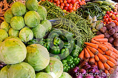Organic farmers food market place. Fresh healthy products Stock Photo