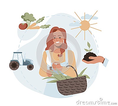 Organic farming concept Vector Illustration