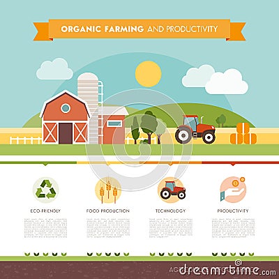 Organic farming Vector Illustration