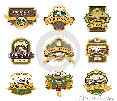 Organic farming label Vector Illustration