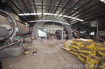 Organic fertilizer production line Editorial Stock Photo