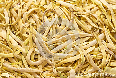 Organic Flat Yellow Wax Beans Stock Photo