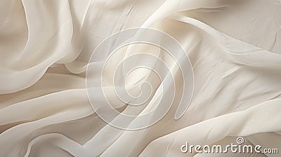 Organic Flowing Forms Cream Silk Material In Uhd Image Stock Photo