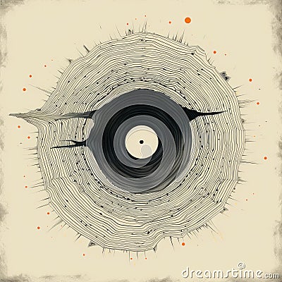 Organic Flowing Lines: The Record And Eye Art By Samuel Egerton Cartoon Illustration