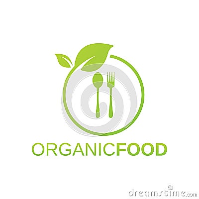 Organic food fresh farm health natural logo vector design template Vector Illustration