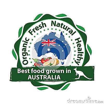 Organic food grown in Australia. Vector Illustration