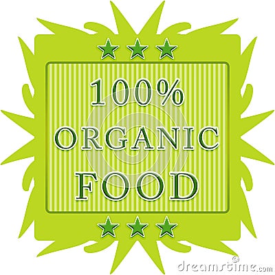 100% organic food label Stock Photo