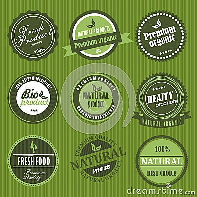 Organic food labels Vector Illustration