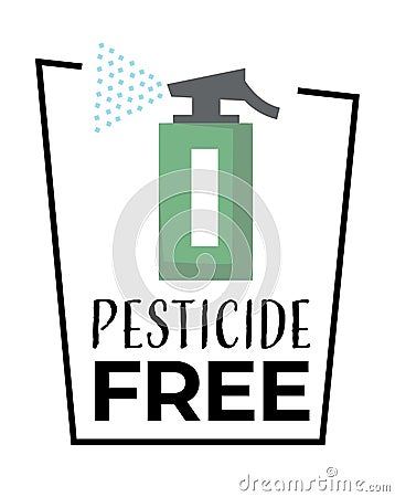 Organic food, pesticide free product isolated icon Vector Illustration