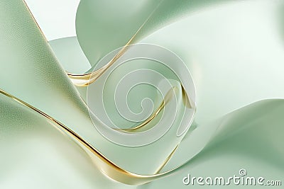 organic forms in light green, gradually blending into gold, creating a subtle gradient with soft Stock Photo