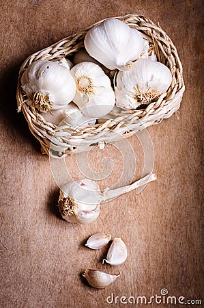Organic garlic Stock Photo