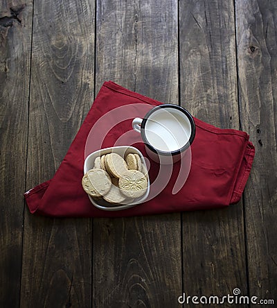 Organic, gluten free sugar cookies with milk Stock Photo