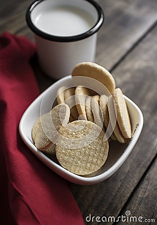 Organic, gluten free sugar cookies with milk Stock Photo