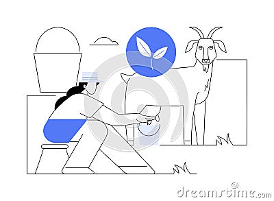 Organic goat milk isolated cartoon vector illustrations. Vector Illustration