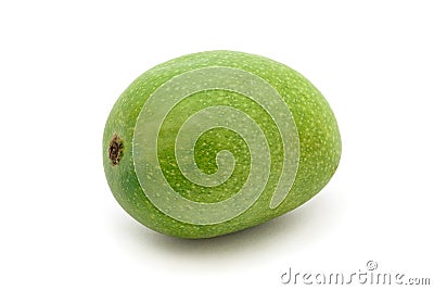 An Organic green Indian Mango. Stock Photo