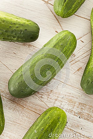 Organic Green Pickle Cucumbers Stock Photo