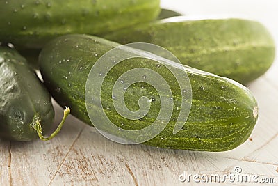 Organic Green Pickle Cucumbers Stock Photo