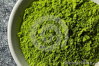 Organic Green Tea Matcha Powder Stock Photo