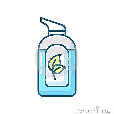 Organic hand sanitizer blue RGB color icon Vector Illustration