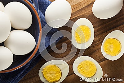 Organic Hard Boiled Eggs Stock Photo
