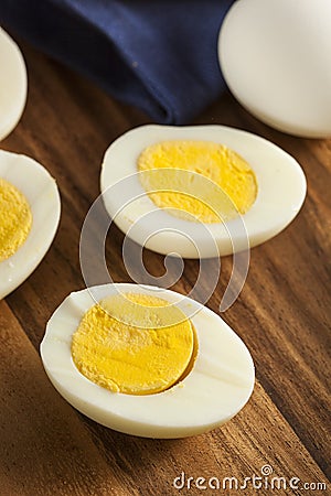 Organic Hard Boiled Eggs Stock Photo