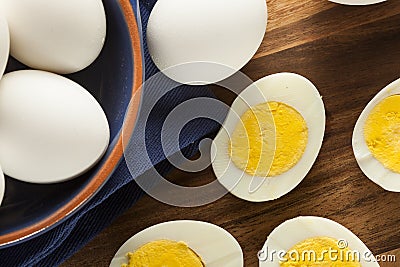 Organic Hard Boiled Eggs Stock Photo