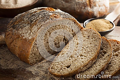 Organic Homemade Ancient Grain Bread Stock Photo