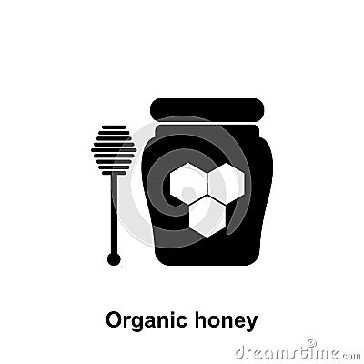 organic honey in jar icon. Element of beekeeping icon. Premium quality graphic design icon. Signs and symbols collection icon for Stock Photo