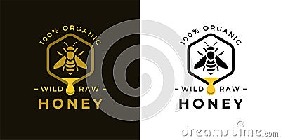 Organic honey logo label Vector Illustration