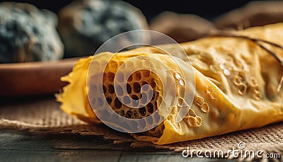 Organic honeycomb snack, a sweet and crunchy gourmet refreshment Stock Photo