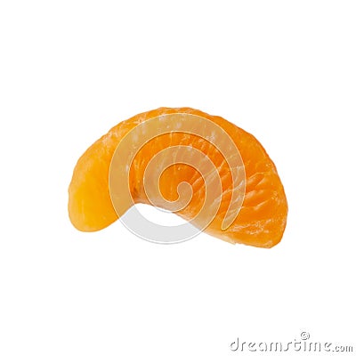 Organic juicy peeled tangerine piece natural orange color Stock Photo