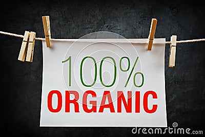 100% Organic label Stock Photo