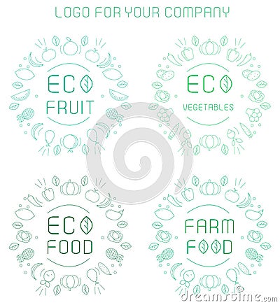 Organic labels set Vector Illustration