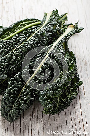 Organic Lacinato Kale above shot Stock Photo