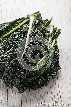 Organic Lacinato Kale vertical shot Stock Photo