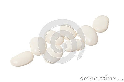 Organic legumes beans on a white background, vegetarian hearty food Stock Photo