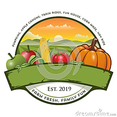 Farm fresh food and veggie logo design Vector Illustration