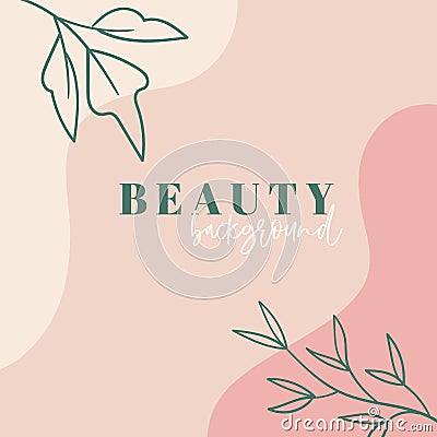 Organic minimal trendy vector background template for social media post. Abstract floral pastel colors backdrop Vector Illustration