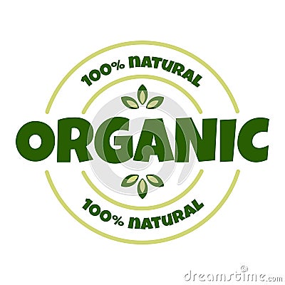 Organic and natural products sticker Vector Illustration