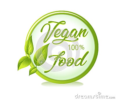 Organic and natural symbol.Healthy food symbols. 100% vegan food. Organic.Vector leaves. Stock Photo