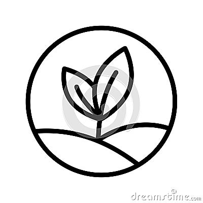 Organic, nature, farm products, harvest, farming simple thin line icon vector illustration Vector Illustration