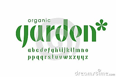 Organic nature style font Vector Illustration