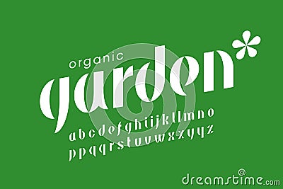 Organic nature style font Vector Illustration