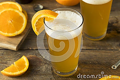 Organic Orange Citrus Craft Beer Stock Photo