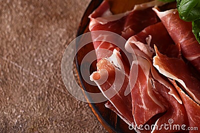 organic parma ham dry cured jamon Stock Photo