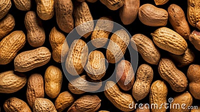 Organic Peanut Nuts Horizontal Background. Stock Photo