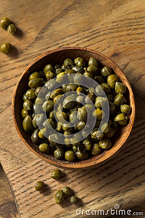 Organic Pickled Canned Capers Stock Photo