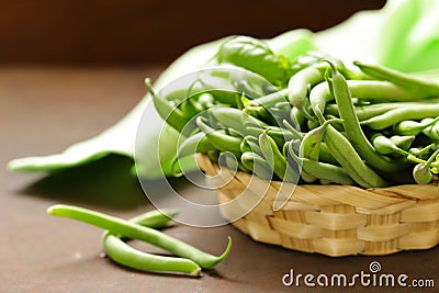 Organic pods green peas Stock Photo